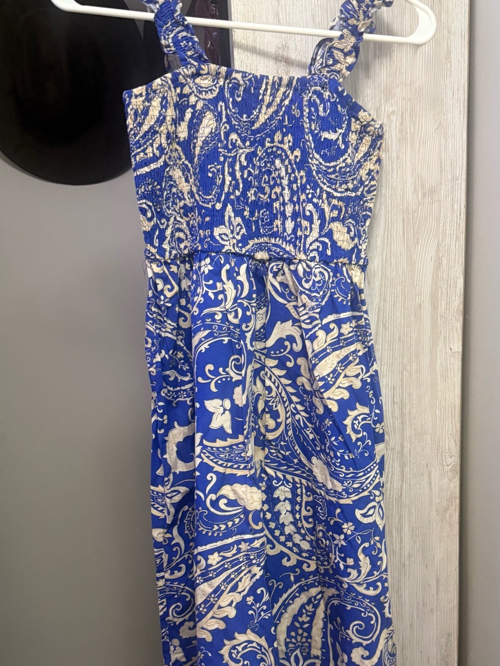 Zara Blue and Cream Paisley Maxi Sundress